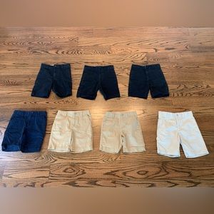 Gap Boys Size 7 flat front navy/khaki shorts - 7 pairs